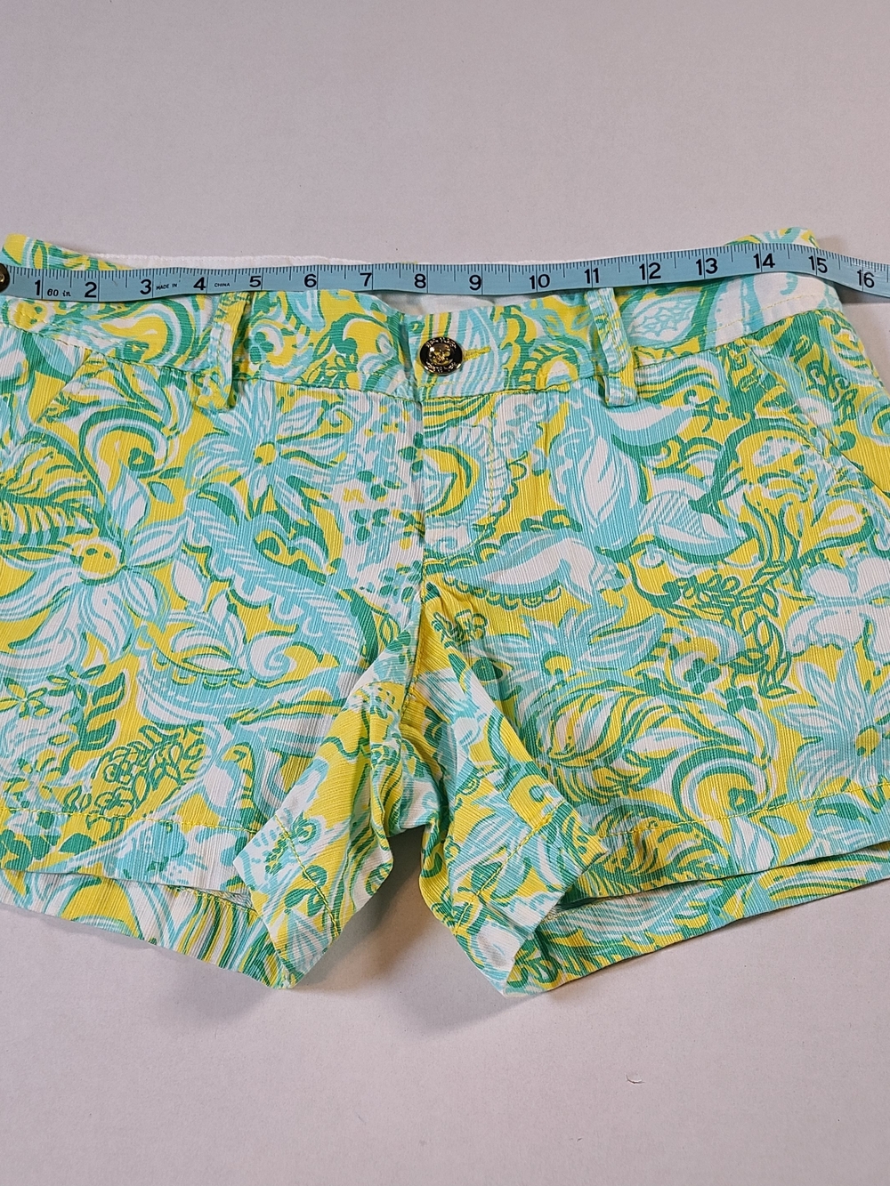 Lilly Pulizter Women's Tropical Palm Callahan Shorts Hawaii Aloha Beach Size 2 - Picture 7 of 13